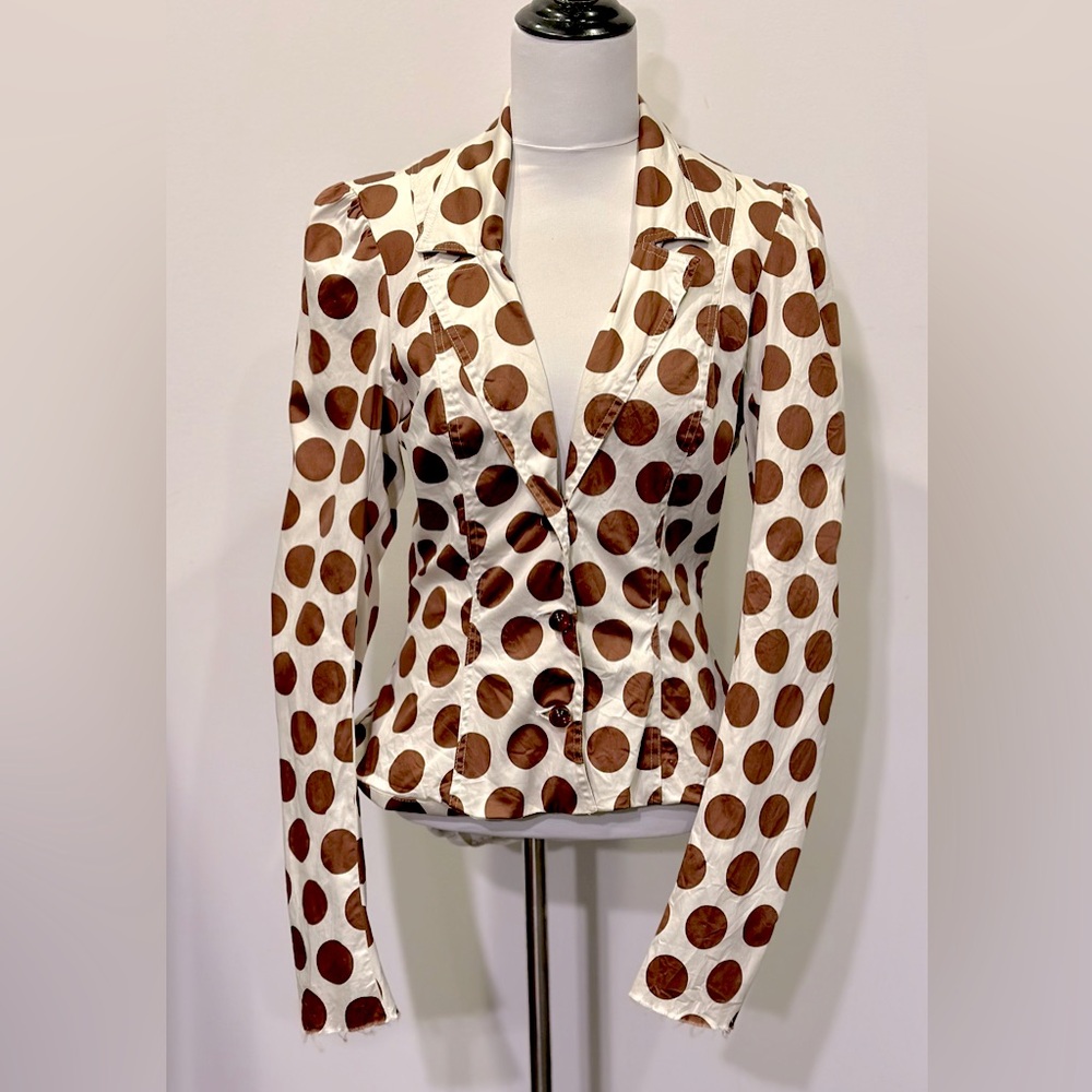 2008 Betsey Johnson polka dot peplum blazer/jacket-10
